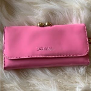 TED BAKER PINK PATENT LEATHER WALLET